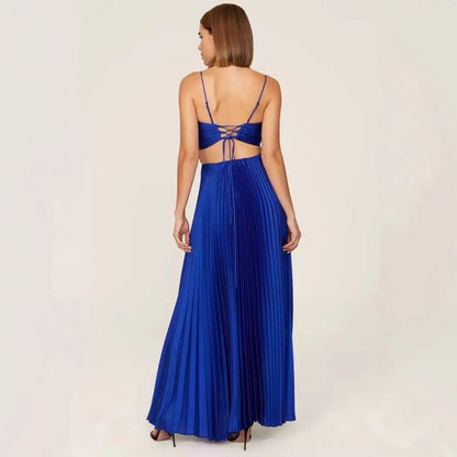 Party wear Slip Dress With Ties And Pleats
