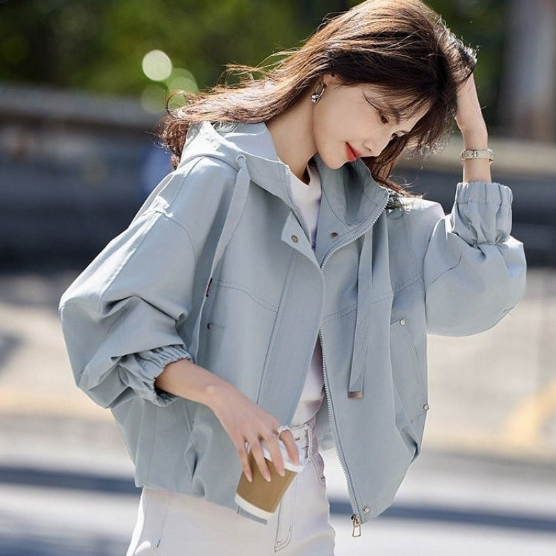 Loose Leisure Short Hooded Commuter Jacket