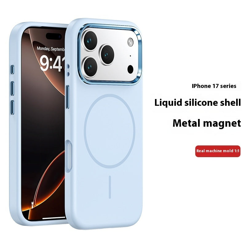 Metal Large Hole Magnetic Skin Feeling All-inclusive Phone Case