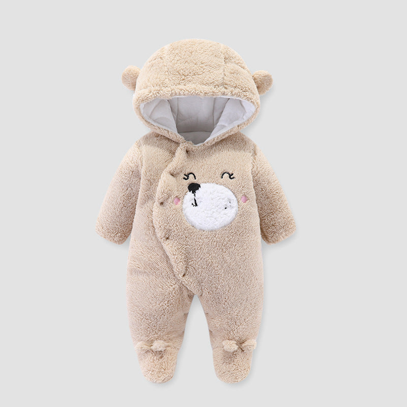 Season Baby Thickened Jumpsuit Shu Cotton Velvet Jumpsuit Newborn Winter Baby &amp; Kids Clothes Romper