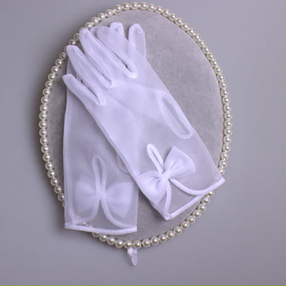 New Wedding Dress Korean Style Dress Gloves Lace Short