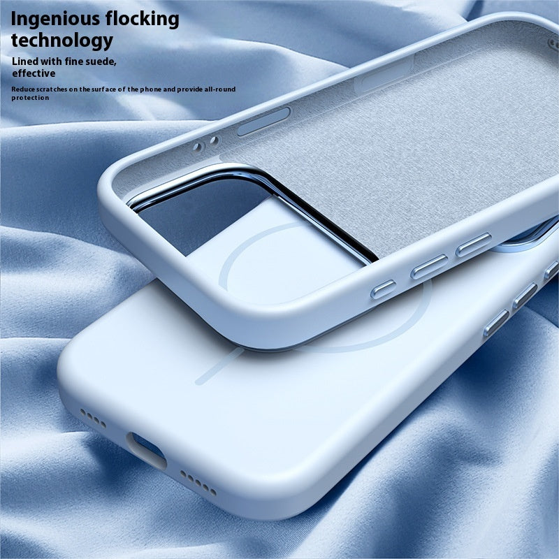 Metal Large Hole Magnetic Skin Feeling All-inclusive Phone Case