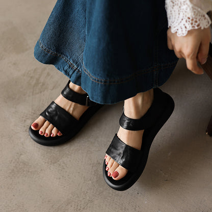 Two Strap Buckle Flat Shoes