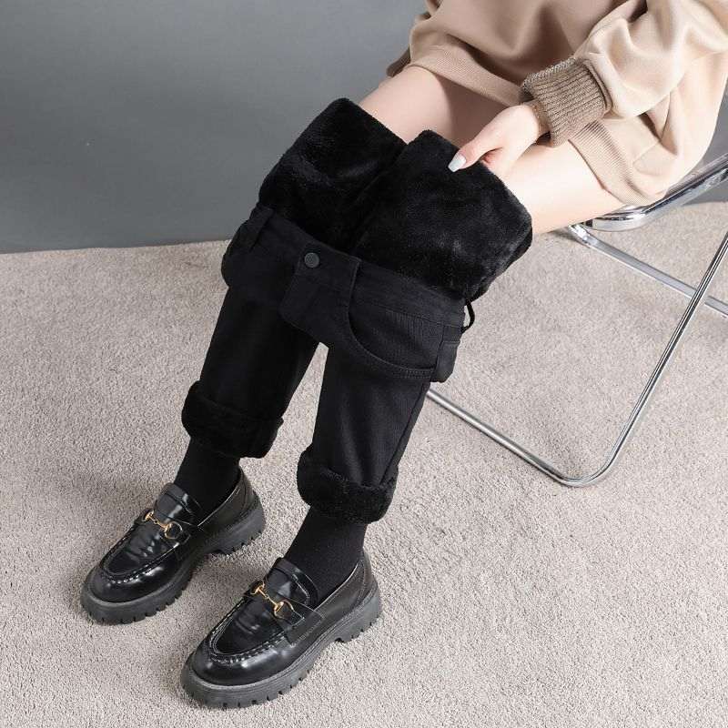 High Waist Elastic Waist Jeans