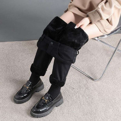 High Waist Elastic Waist Jeans