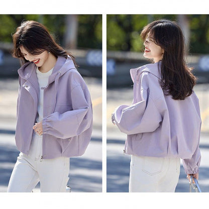 Loose Leisure Short Hooded Commuter Jacket
