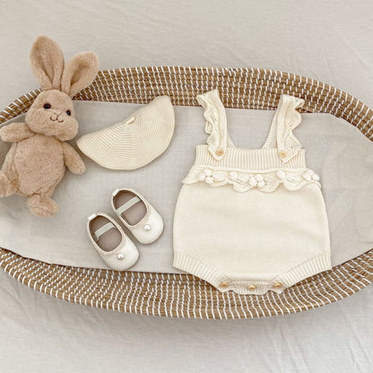 Infant Hand Crocheting Ball Strap Onesie
