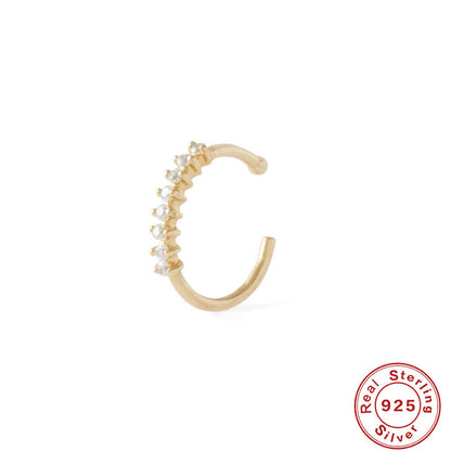 Sterling Silver Diamond Body Piercing Jewelry Nose Ring