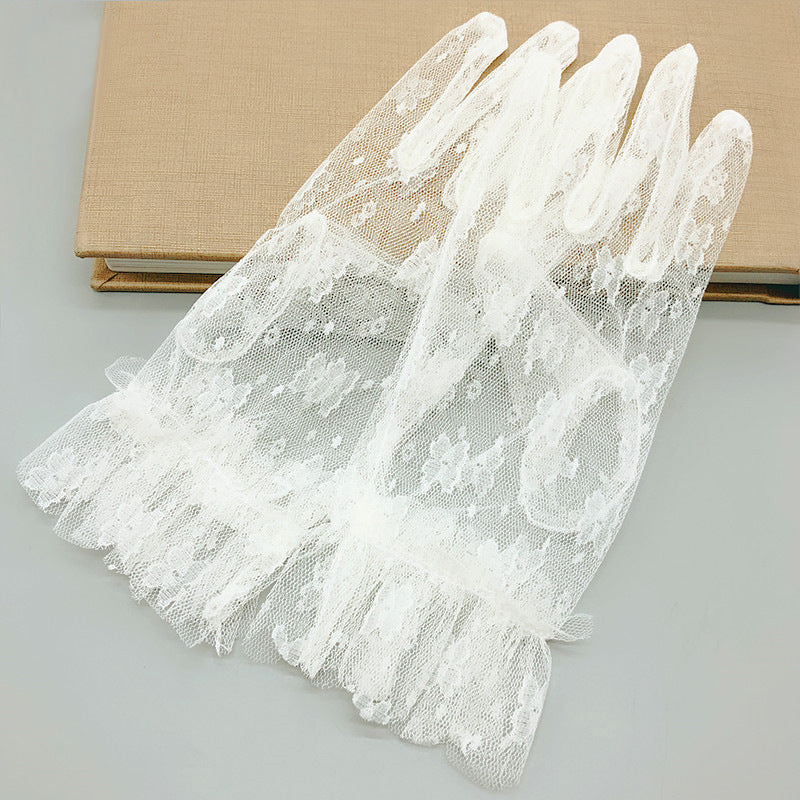 Bride Wedding Gloves Butterfly Embroidered