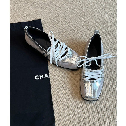 Niche-style White Sneakers And Ballet Flats For Women
