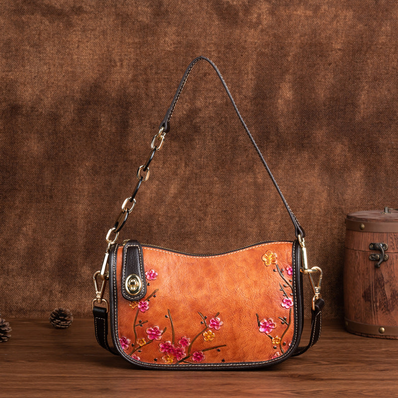 First-Layer Cowhide Fashionable Simple Shoulder Bag