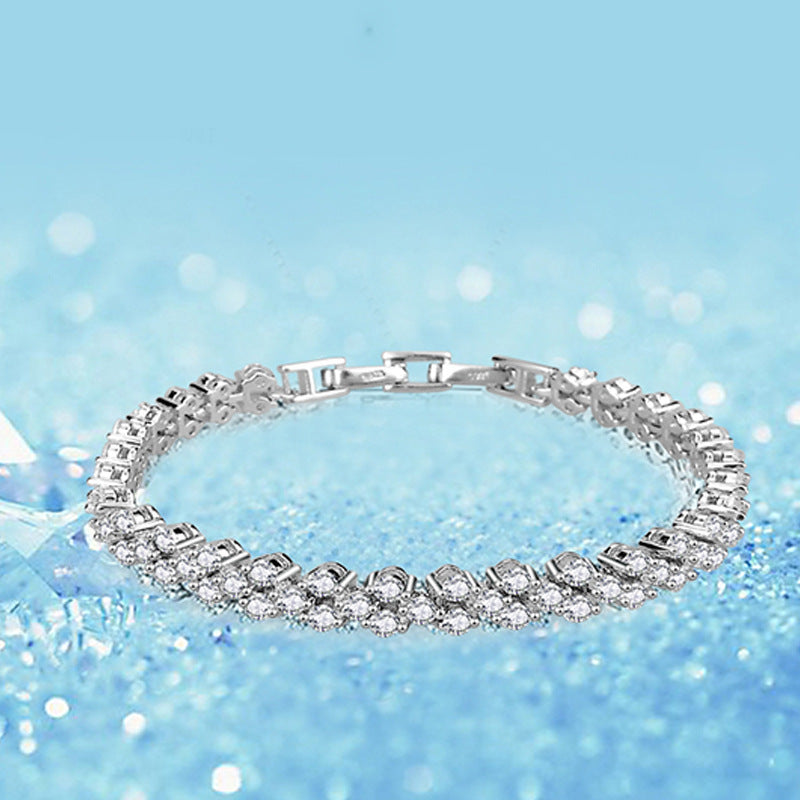 Roman Zircon Bracelet Temperament Personality Bracelet Female Fashion Simple Bracelet