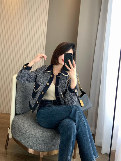 Short Lapel Small Fragrant Coat Top Woman