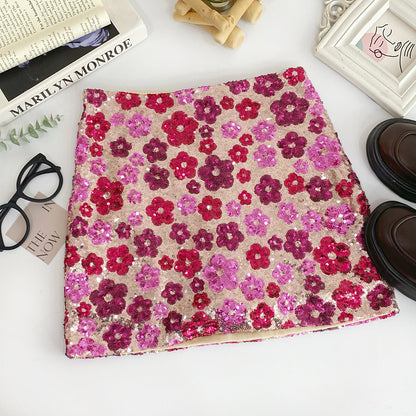 Floral Sheath Mini Skirt For Women