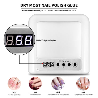 UV Led Nail Lamp For Gel Nail Polish Press On Nails Curing,  Large UV Nail Light Curing Nail Dryer With Nail Arm Rest For Nail Art Nail Technician Salon Use