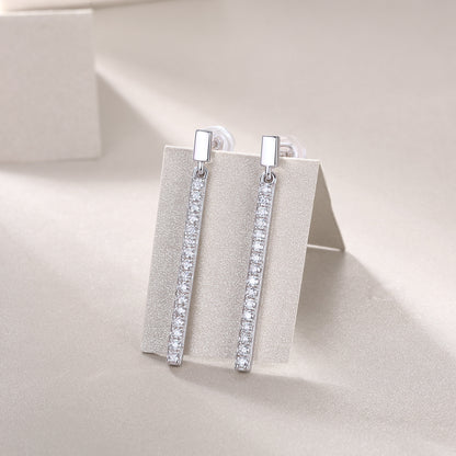 Jumping Diamond Set Moissanite Silver Earrings Luxury Fashion Diamond Earrings Stud Earrings