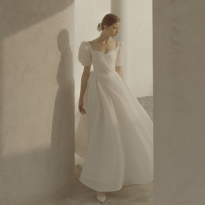 Super Xiansen White Simple Bridal Dress