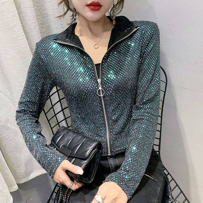 The Woman With The Short Coat Of Glitter