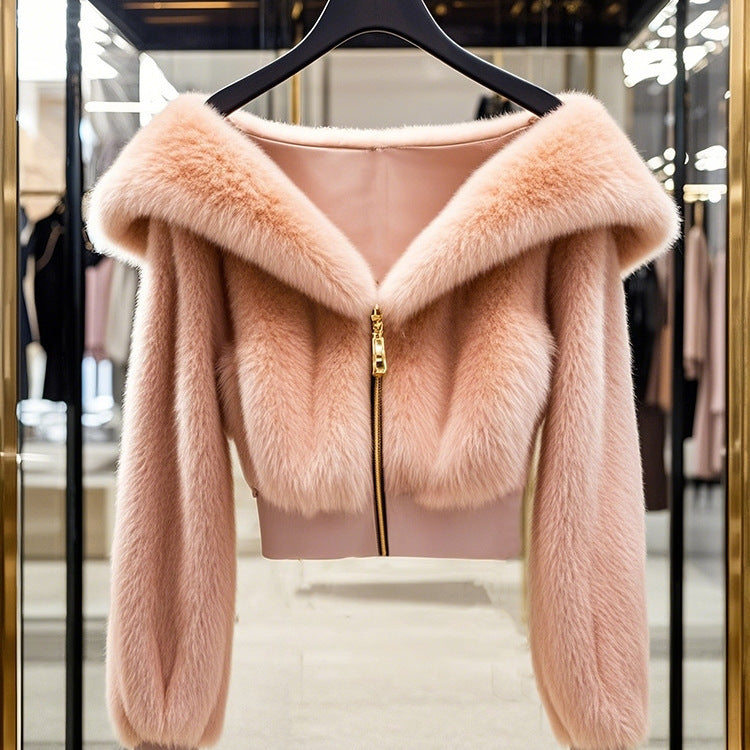 New Social Elegant Lady Of Note Plush Coat