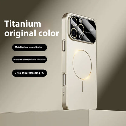 Large Window Frosted Fine Circle Magnetic Drop-resistant Phone Case